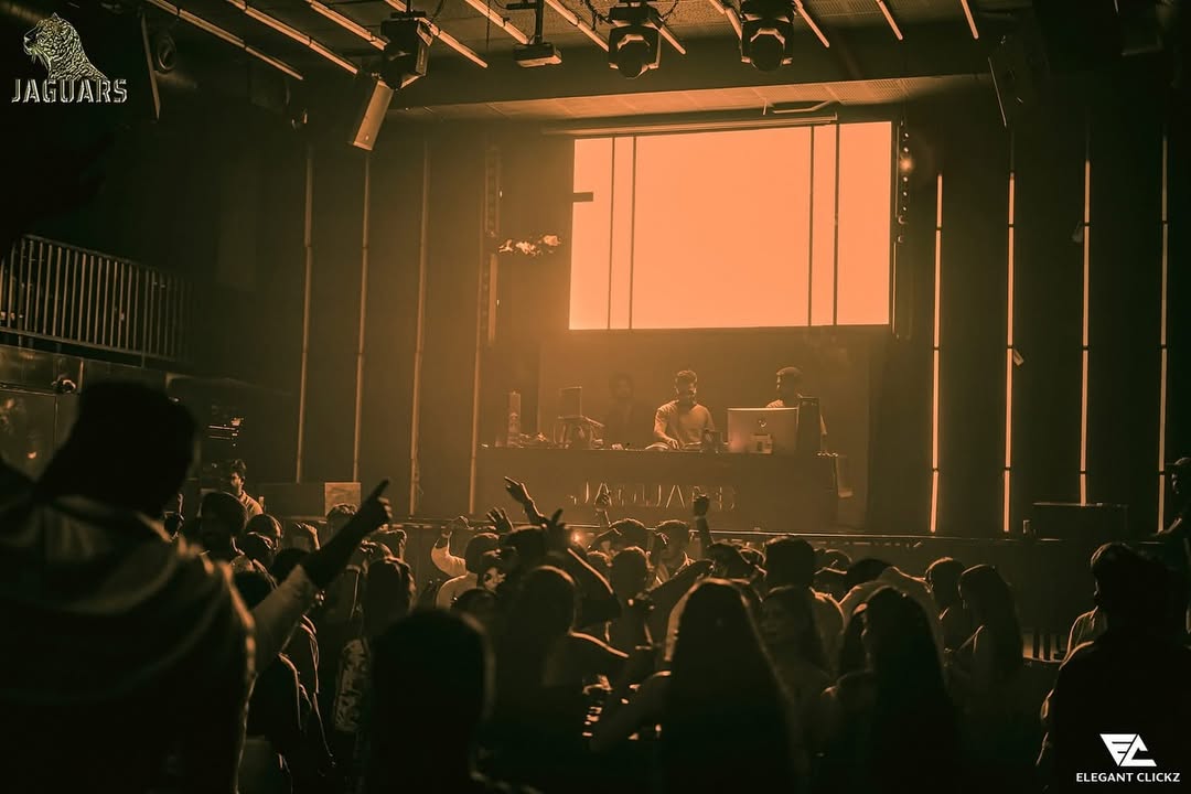 Night club DJ event with music and lights