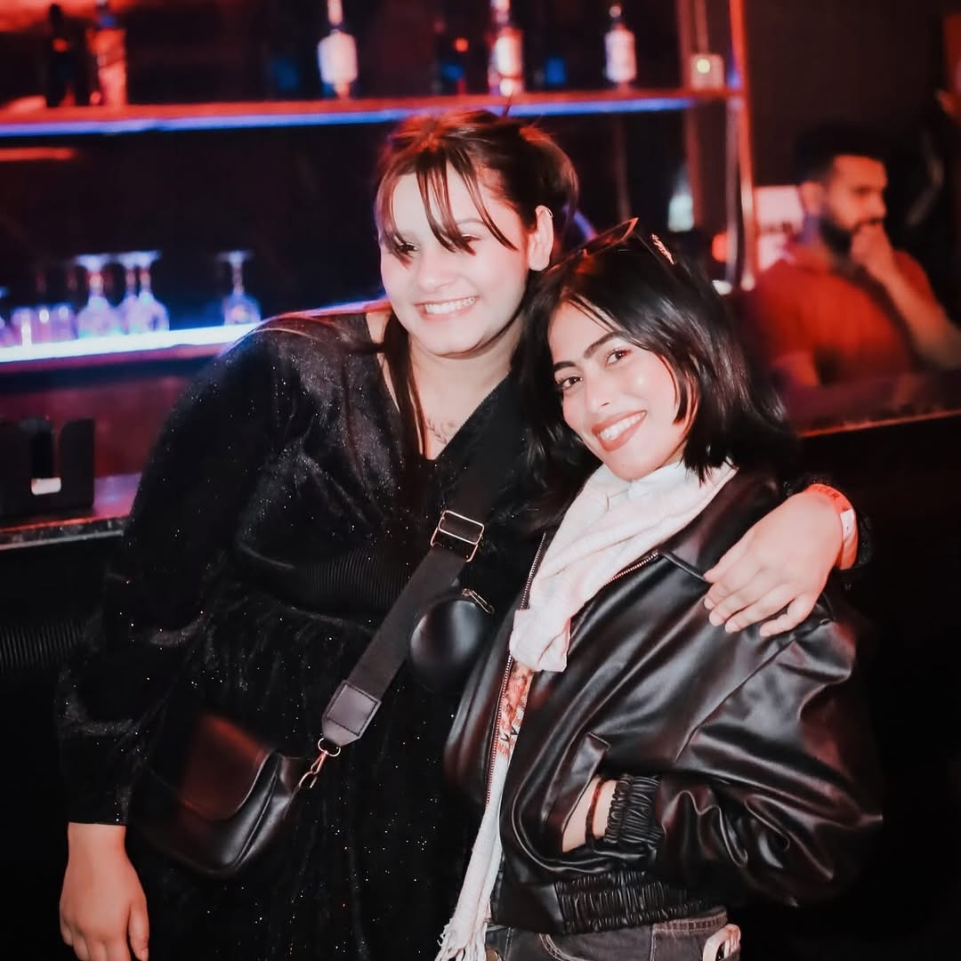 Happy guests crowd enjoying weekend party at Jaguars Cafe & Club